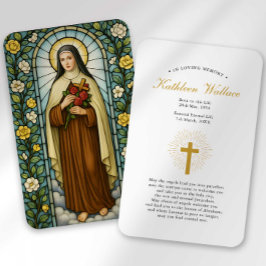 Tarjeta De Visita Saint Therese of Lisieux Bereavement Sympathy Card