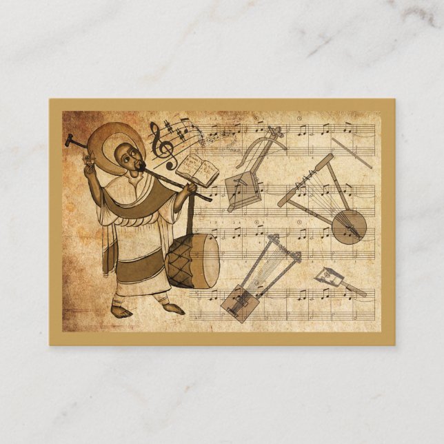 Tarjeta De Visita Saint Yared & The Ethiopian Music Instrument (Anverso)