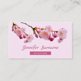 Tarjeta De Visita Sakura de Flor de Cerezo Rosa Esteticista Cuidado 