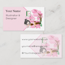 Tarjeta De Visita Sakura Deer & Mahjong Blossom Dream