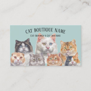 Tarjeta De Visita Sala de Adopción de Cat Cafe
