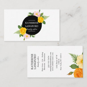 Tarjeta De Visita Sala de belleza floral minima Suite Business