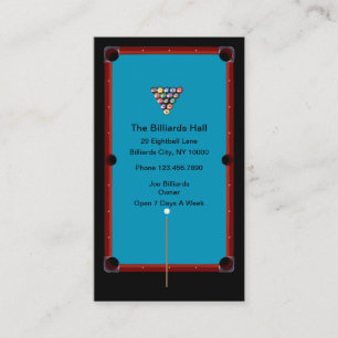 Tarjeta De Visita Sala de Billar y Bar Deportivo