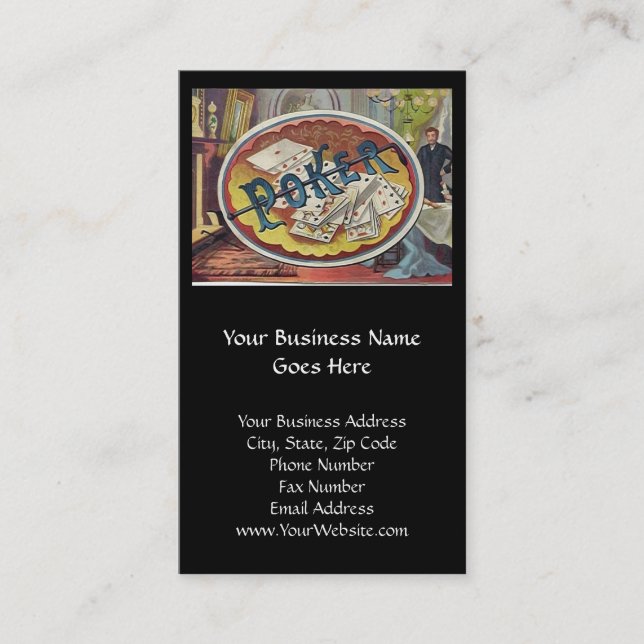 Tarjeta De Visita Sala de fumadores para hombre del póker del (Anverso)