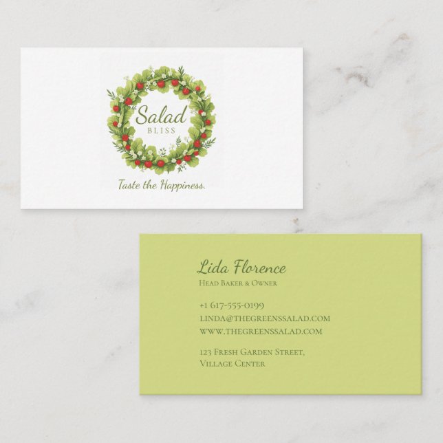 Tarjeta De Visita Salad Bliss (Anverso / Reverso)