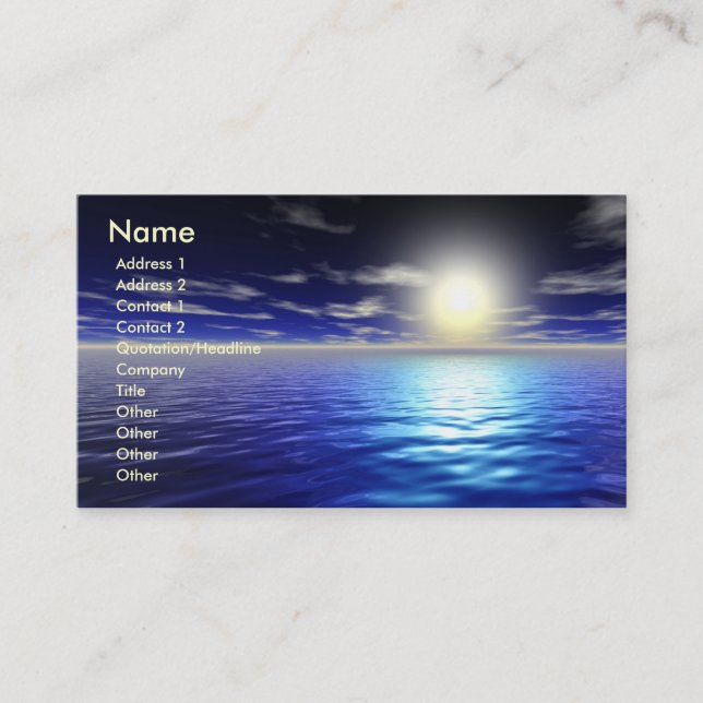 Tarjeta De Visita Salida del sol azul (Anverso)