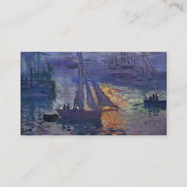 Tarjeta De Visita Salida del sol de Monet en el arte del canotaje de (Anverso)