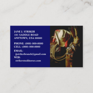 TARJETA DE VISITA SALIDA DEL SOL EN EL GORRA DE VAQUERO OCCIDENTAL