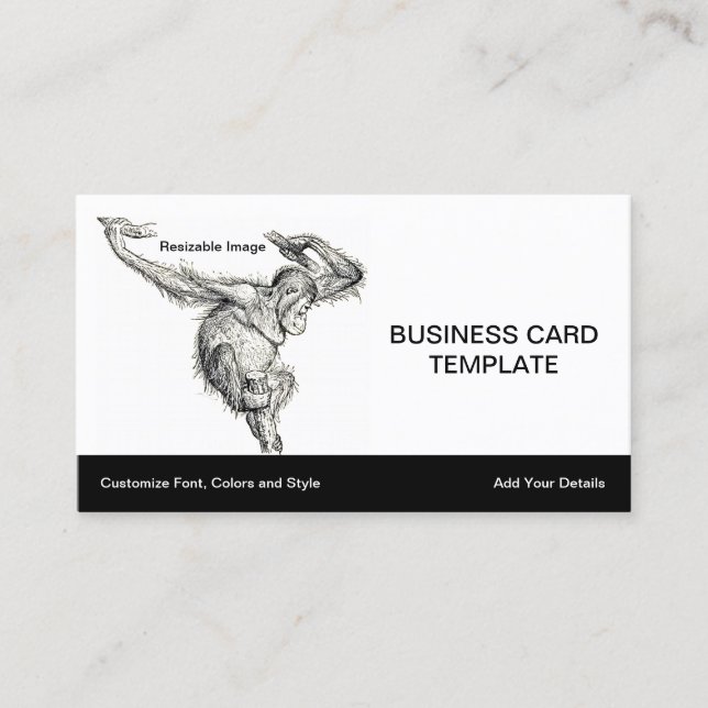 Tarjeta De Visita Salir - Joven simio de Orangutan (Anverso)