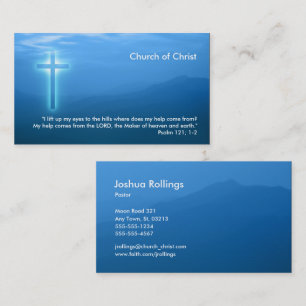 Tarjeta De Visita Salmo 121; 1-2   Cruce cristiana brillante