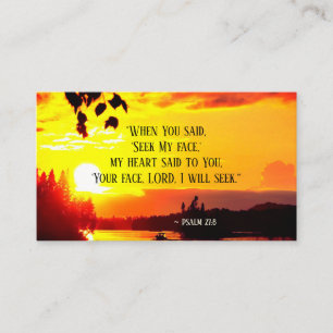 Tarjeta De Visita Salmo 27:8 Tu cara SEÑOR Buscaré la Biblia