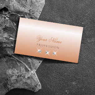 Tarjeta De Visita Salmon Ombre Sparkling Diamantes Elegante