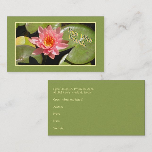 Tarjeta De Visita "SALMON-PINK WATER LILy" (Anverso / Reverso)