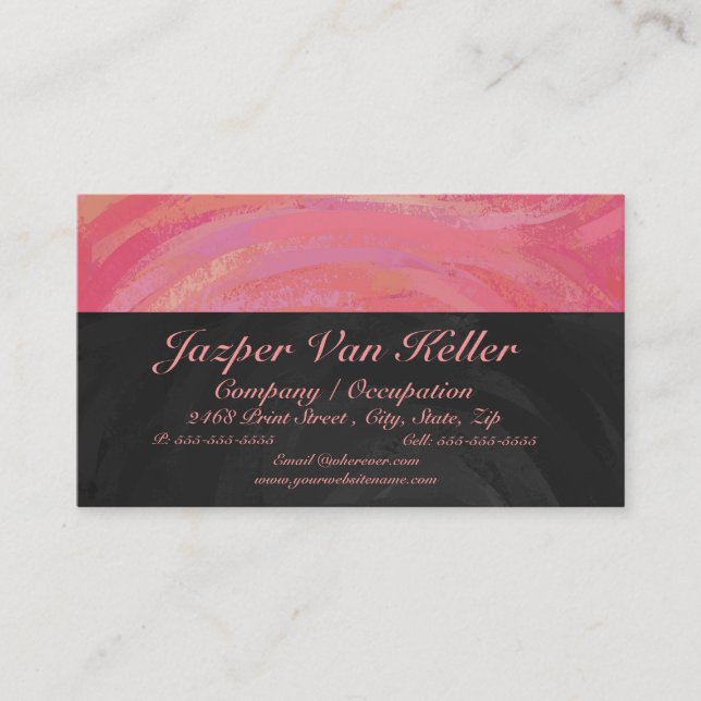 Tarjeta De Visita Salmon Swirl (Anverso)
