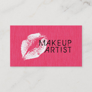 Tarjeta De Visita Salón Artístico Elegante De Labios Blancos De Maqu