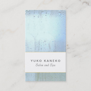 Tarjeta De Visita Salon azul claro y sencillo y Moda de spa