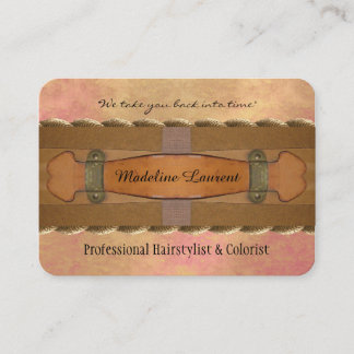 Tarjeta De Visita Salón bohemio del Hairstylist del vintage redondo