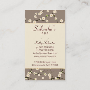 Tarjeta De Visita Salon Business Card crema de cerezo en flor