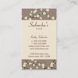 Tarjeta De Visita Salon Business Card crema de cerezo en flor