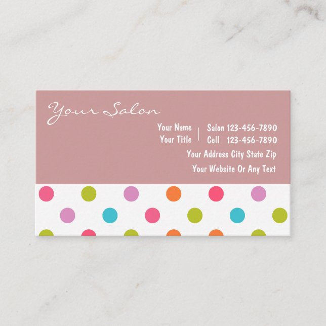 Tarjeta De Visita Salon Business Cards New (Anverso)