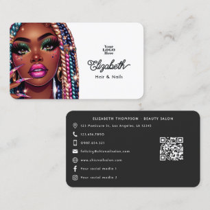 Tarjeta De Visita Salón Chic de Hip Hop Urbano Brillante para Tenden