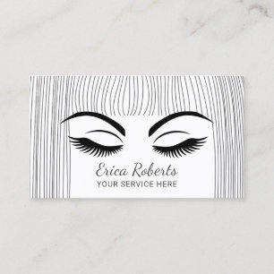 Tarjeta De Visita Salón Chica de Belleza con latiguillos y brotes