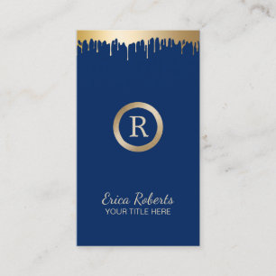 Tarjeta De Visita Salón con clase del monograma de los azules