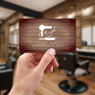 Tarjeta De Visita Salón Cosmetólogo Rústico
