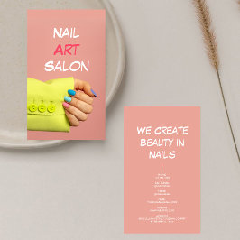 Tarjeta De Visita Salón de Arte Nail L Rubor Artista de uñas Manicur