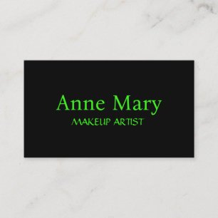 Tarjeta De Visita Salón de Artistas de Maquillaje con Guión Verde Ne