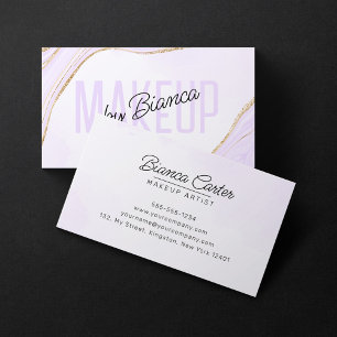 Tarjeta De Visita Salón de Artistas de Maquillaje de Ágata con Brill