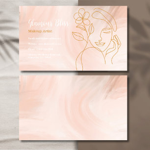 Tarjeta De Visita Salón de Artistas de Maquillaje de Estilo Rosa Rub