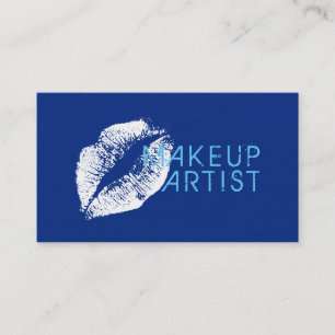 Tarjeta De Visita Salón de Artistas de Maquillaje de Labios Blancos 