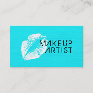 Tarjeta De Visita Salón de Artistas de Maquillaje de Labios Blancos 