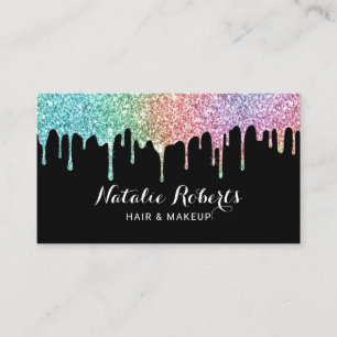 Tarjeta De Visita Salón de artistas de maquillaje de Purpurina holo