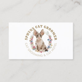 Tarjeta De Visita Salón de Aseo Spa para Mascotas Gato Sphynx