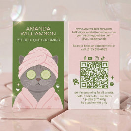 Tarjeta De Visita Salón de Aseo Spa para Mascotas Gatos Mimados Prof