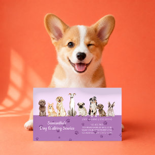 Tarjeta De Visita Salón de Baño de Acuarela Lilac Luxury Dog Spa