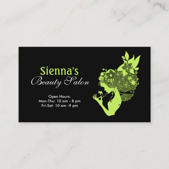 Tarjeta De Visita Salón de belleza (Anverso)