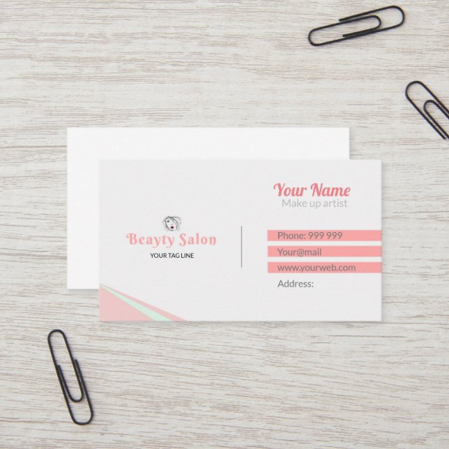 Tarjeta De Visita Salón de belleza (Anverso/Reverso In Situ)