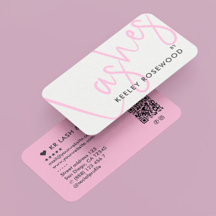 Tarjeta De Visita Salón de Belleza Aesthetic Lashes Rosa