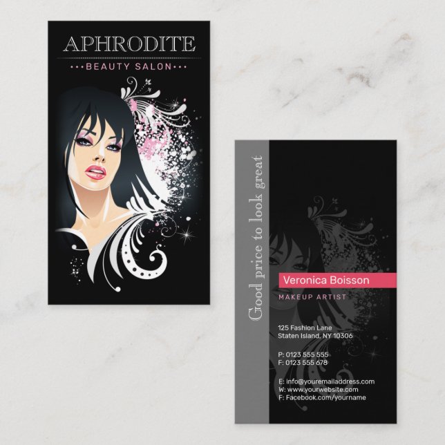 Tarjeta De Visita Salón de belleza | Asistencia sanitaria (Anverso / Reverso)