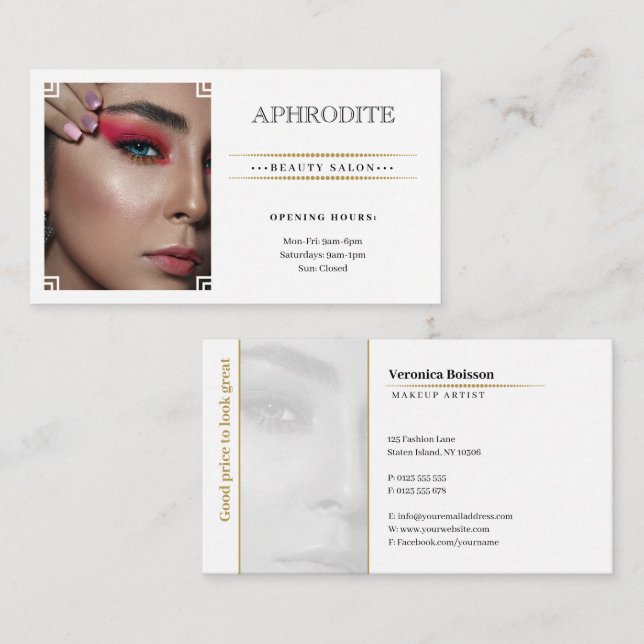 Tarjeta De Visita Salón de belleza | Asistencia sanitaria (Anverso / Reverso)