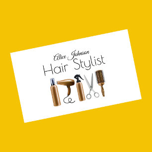 Tarjeta De Visita salón de belleza blanco lujoso elegante y profesio