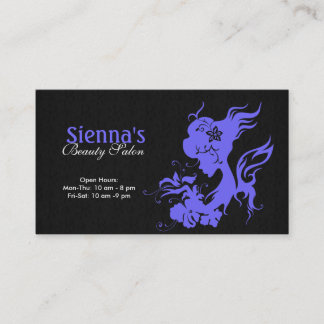 Tarjeta De Visita Salón de belleza (Blue pizarra ligera)