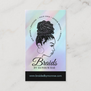 Tarjeta De Visita Salón de belleza Braids Hair Stylist Braider
