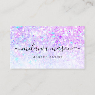 Tarjeta De Visita Salón de Belleza Brillo Holográfico Modernas