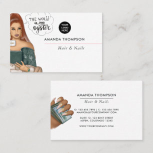 Tarjeta De Visita Salón de Belleza Cabello y Uñas Mentalidad Millona