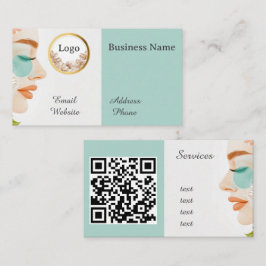 Tarjeta De Visita Salón de belleza Código QR personalizado profesion