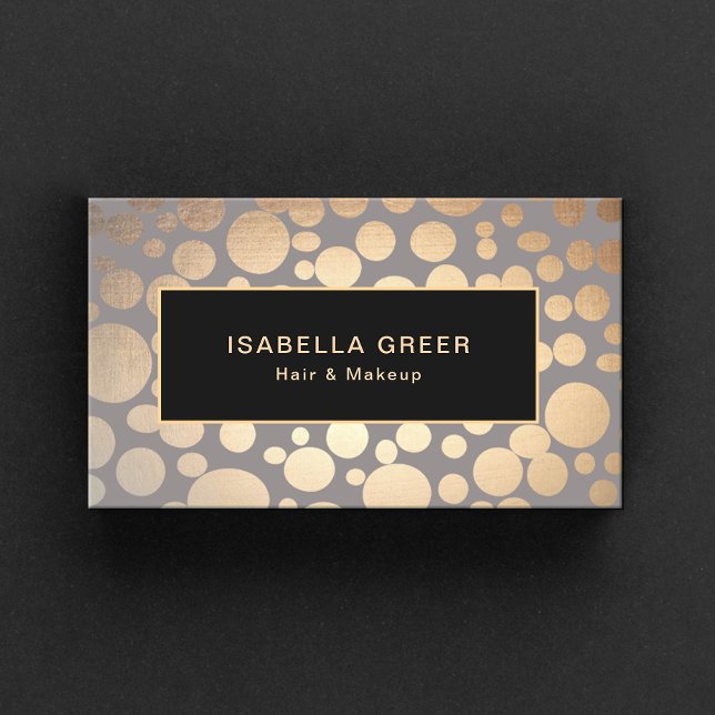 Tarjeta De Visita Salón de belleza con elegante patrón de círculo do (Subido por el creador)